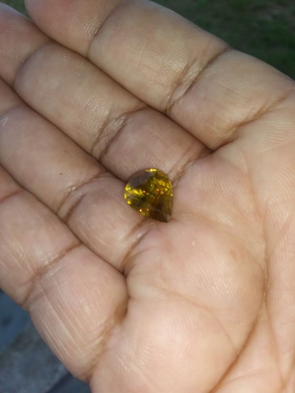 Stunning Untreated 4.0ct Pear Madagascar Rainbow Sphene